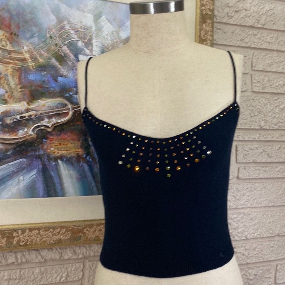 No Tags Multi Color Rhinestones  Crop Camisole